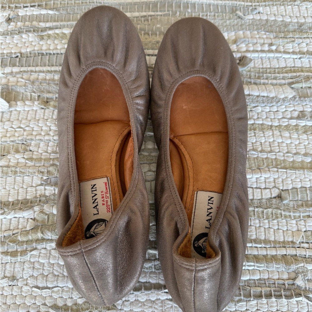 Lanvin Taupe Ballerina Flats